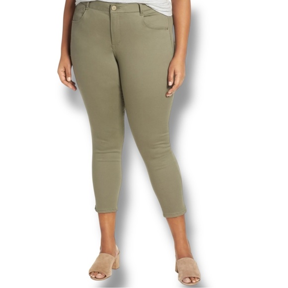 WIT & WISDOM Ab-solution High Waist Ankle Skinny Pants - Green Plus 16W - Picture 1 of 13